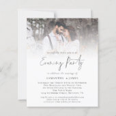 Budget QR Code Photo Wedding Evening Party Uitnodi (Voorkant)