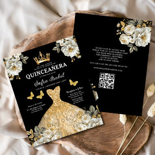 Budget QR Code Quinceanera Bloemrijke Gouden Prins