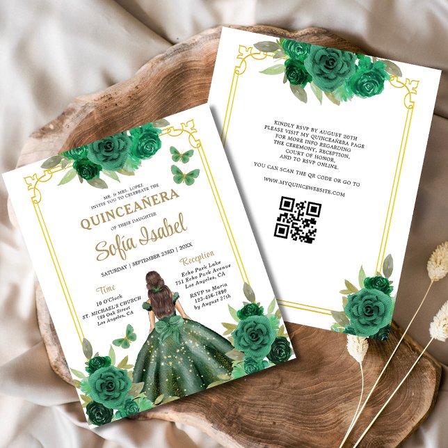 Budget QR-code Quinceanera Emerald Green (Creator heeft geüpload)
