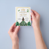 Budget QR-code Quinceanera Emerald Green Flyer (Hand)