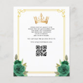 Budget QR-code Quinceanera Emerald Green Flyer (Achterkant)
