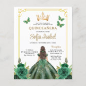 Budget QR-code Quinceanera Emerald Green Flyer (Voorkant)