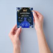 Budget QR-code Quinceanera Royal Blue Princess Flyer (Hand)