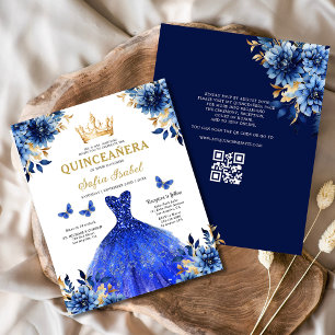 Budget QR-code Quinceanera Royal Blue Princess Flyer
