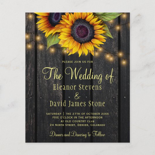 Budget QR code Robuust hout bruiloft Uitnodiging (Voorkant)