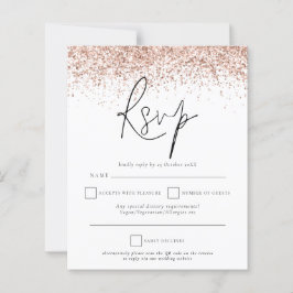 Budget QR Code Roos Gold Glitter Weddenschap RSVP