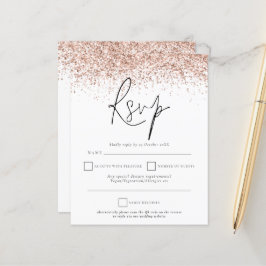 Budget QR Code Roos Gold Glitter Weddenschap RSVP
