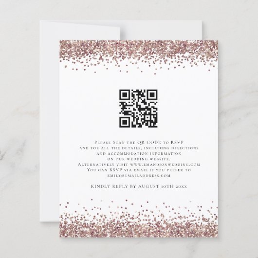 Budget QR Code Roos Gold Glitter Weddenschap Uitno (Achterkant)