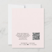 Budget QR Code roze bruiloft ReceptIon Uitnodiging (Achterkant)