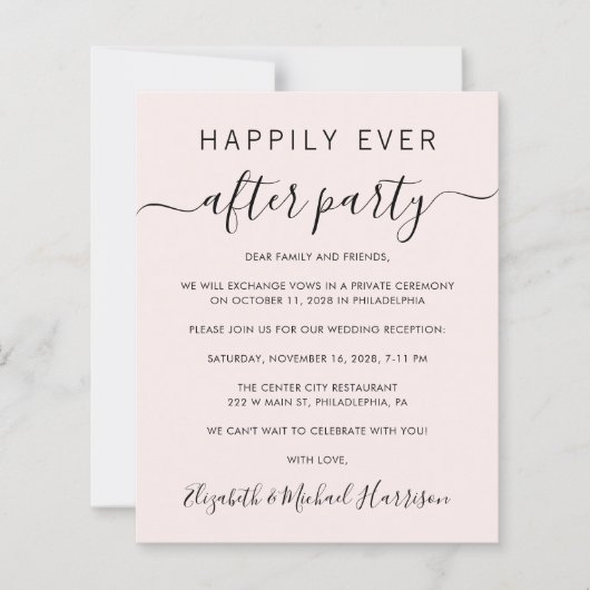 Budget QR Code roze bruiloft ReceptIon Uitnodiging (Voorkant)