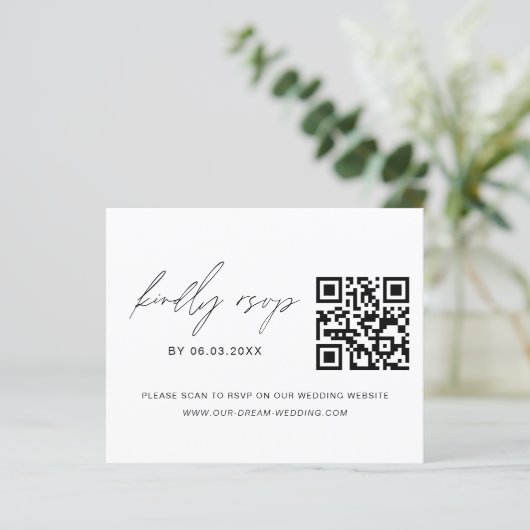 Budget QR Code RSVP Berichten Website (Staand voorkant)