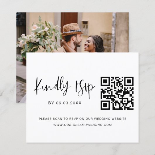 Budget QR Code RSVP Berichten Website (Voorkant / Achterkant)