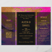 Budget QR code rsvp details bruiloft uitnodiging Flyer (Voorkant)