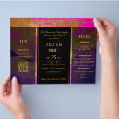 Budget QR code rsvp details bruiloft uitnodiging Flyer (Hand)