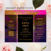 Budget QR code rsvp details bruiloft uitnodiging Flyer