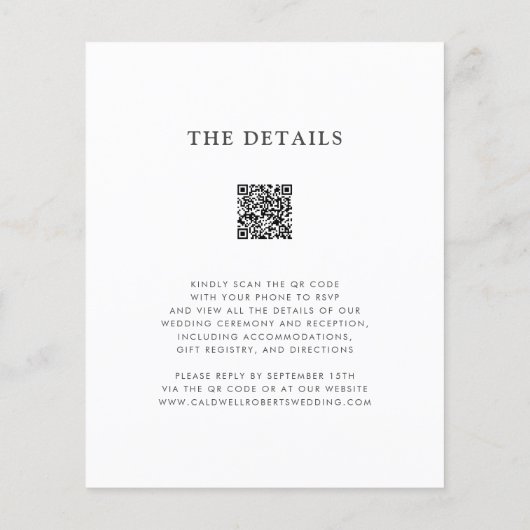 Budget QR Code RSVP Eucalyptus Weduwen Uitnodiging (Achterkant)