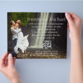 Budget QR Code RSVP Foto bruiloft uitnodiging Flyer (Hand)