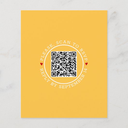 BUDGET QR code RSVP sunflower bruiloft (Achterkant)