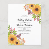 BUDGET QR code RSVP sunflower bruiloft (Voorkant)