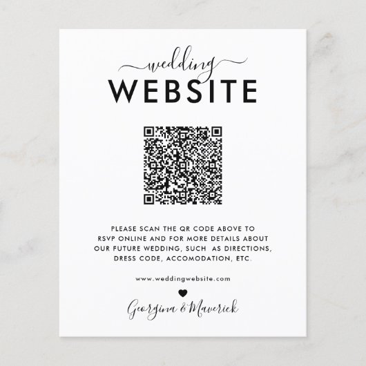 Budget QR-code RSVP Trouwwebsite Details (Voorkant)
