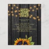Budget QR code rustieke houten trouw uitnodiging (Achterkant)
