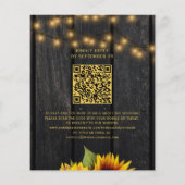 Budget QR code rustige sunflower bruiloft uitnodig (Achterkant)