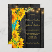 Budget QR code rustige sunflower bruiloft uitnodig (Voorkant / Achterkant)