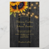 Budget QR code rustige sunflower bruiloft uitnodig Flyer (Voorkant)