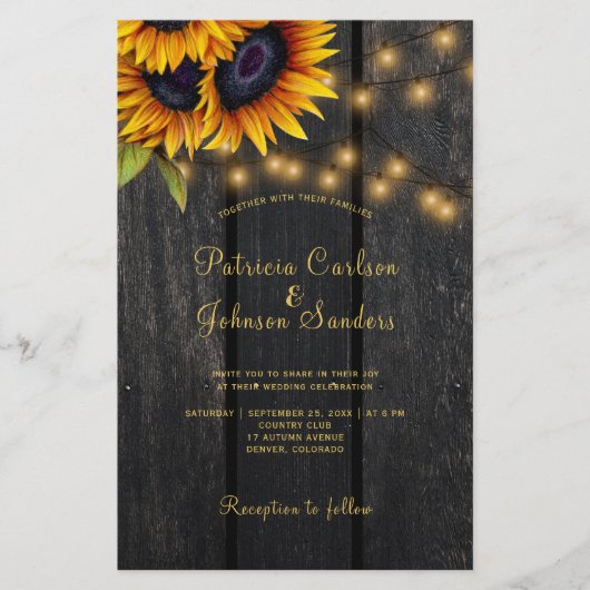 Budget QR code rustige sunflower bruiloft uitnodig Flyer (Voorkant)