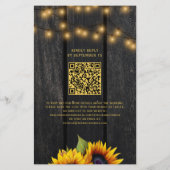 Budget QR code rustige sunflower bruiloft uitnodig Flyer (Achterkant)