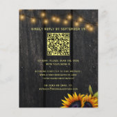 Budget QR code rustige sunflower bruiloft uitnodig Flyer (Achterkant)