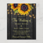 Budget QR code rustige sunflower bruiloft uitnodig Flyer (Voorkant)