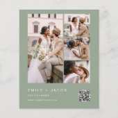Budget QR Code Sage Green bruiloft uitnodiging (Voorkant)