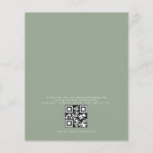 Budget QR Code Sage Green bruiloft uitnodiging Flyer (Achterkant)