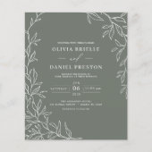 Budget QR Code Sage Green bruiloft uitnodiging Flyer (Voorkant)