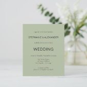 Budget QR Code Sage Green Wedding Invite (Staand voorkant)