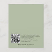 Budget QR Code Sage Green Wedding Invite (Achterkant)