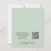 Budget QR Code Sage Wedding ReceptIon Uitnodiging (Achterkant)