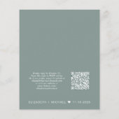 Budget QR Code Salie Groene bruiloft receptie Uitn (Achterkant)