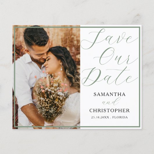 Budget QR Code Save Onze Datum Sage Groen (Voorkant)