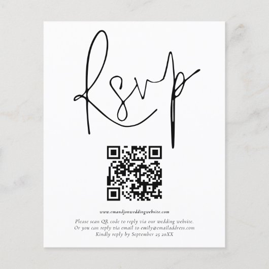 Budget QR-code script bruiloft RSVP (Voorkant)
