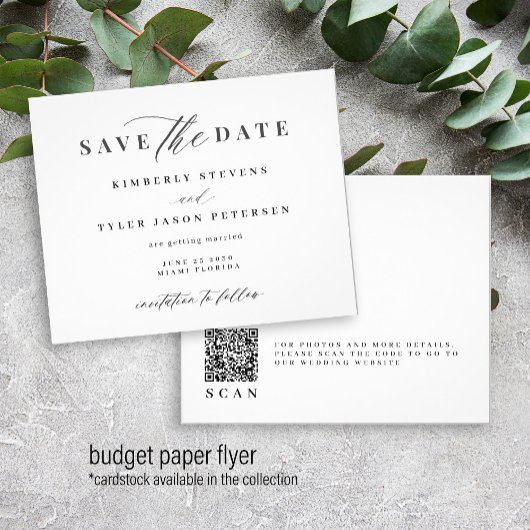 Budget QR CODE script bruiloft save the date Flyer