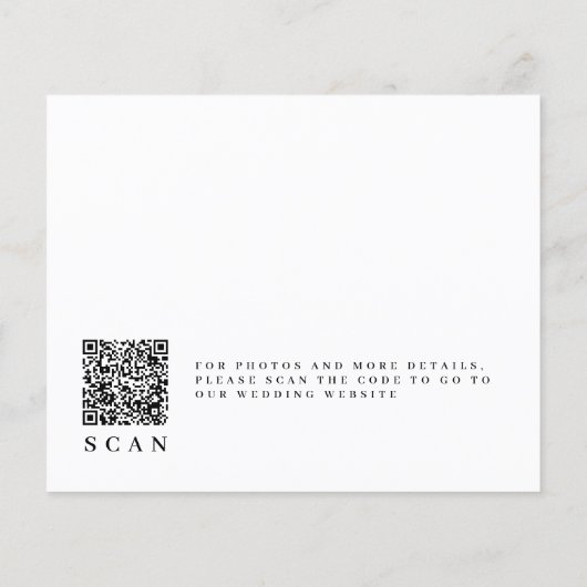 Budget QR CODE script bruiloft save the date Flyer (Achterkant)