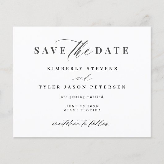 Budget QR CODE script bruiloft save the date Flyer (Voorkant)
