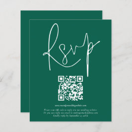 Budget QR Code Script Bruiloft Smaragd RSVP