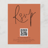 Budget QR Code Script Weddenschap Terracotta RSVP (Voorkant)