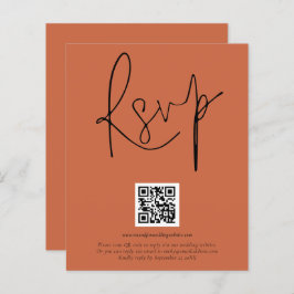 Budget QR Code Script Weddenschap Terracotta RSVP
