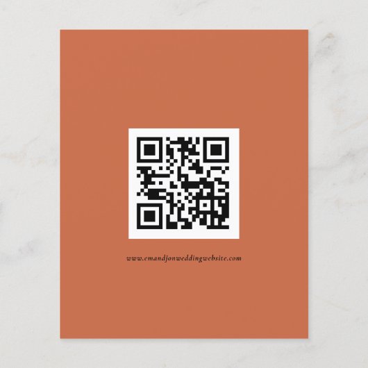 Budget QR Code Script Weddenschap Terracotta RSVP (Achterkant)