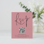 Budget QR Code Script Wedding Dusty Roos RSVP (Staand voorkant)