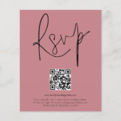 Budget QR Code Script Wedding Dusty Roos RSVP (Voorkant)